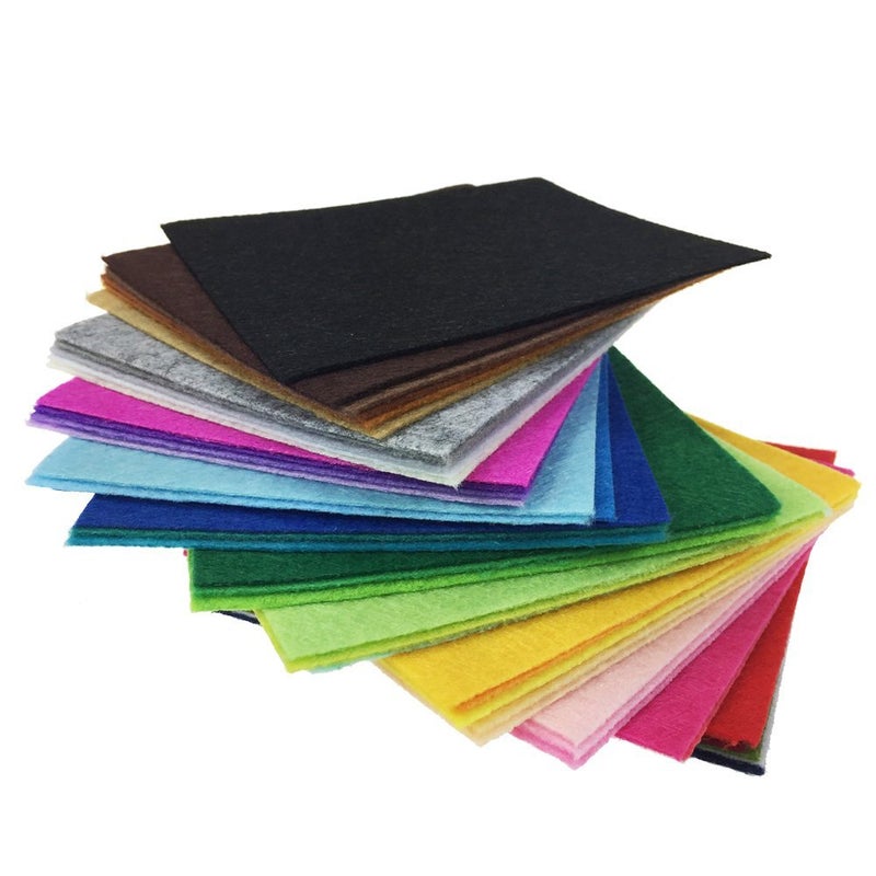 flic-flac 42pcs Felt Fabric Sheet 4"x4" Assorted Color DIY Craft Squares Nonwoven 1mm Thick - Image 2